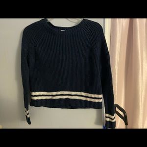navy crop sweater